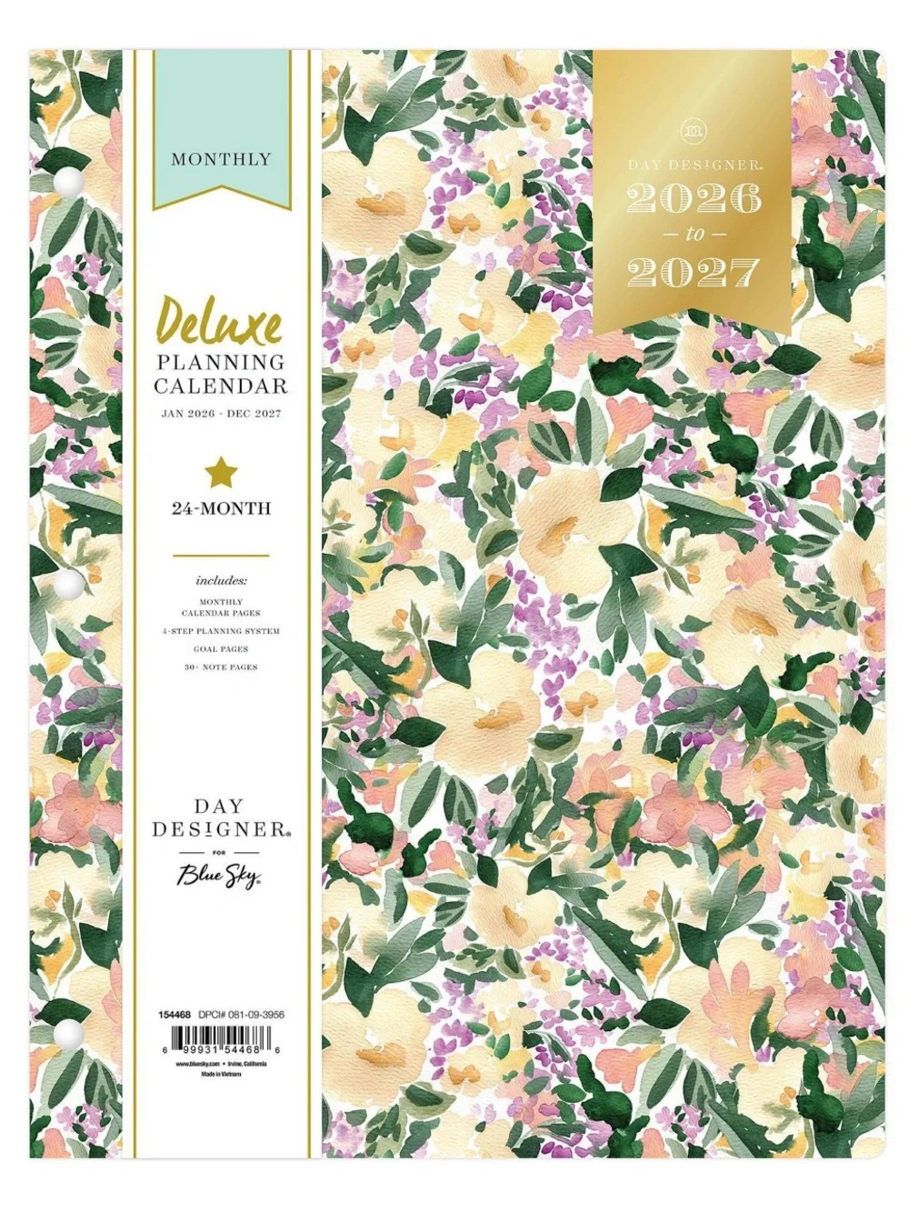 Blue Sky Day Designer 2026-2027 Monthly Deluxe Planner in Marjorie Floral Clear